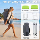 8x8 Pop Up Canopy Tent with 3 Half Walls, Compact - Eagle Peak®