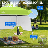 8x8 Pop Up Canopy Tent with 3 Half Walls, Compact - Eagle Peak®
