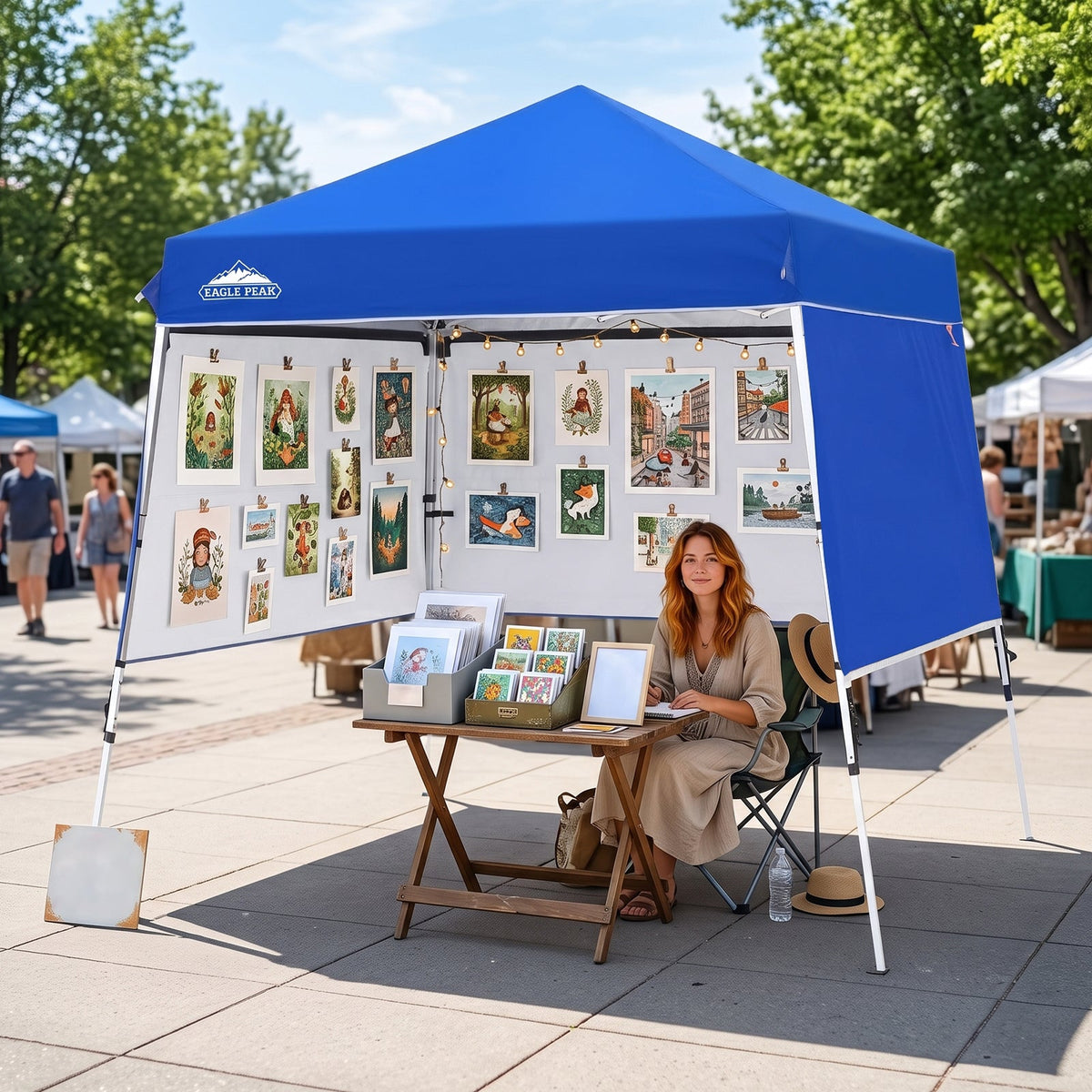 8x8 Pop Up Canopy Tent with 3 Half Walls, Compact - Eagle Peak®