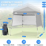 8x8 Pop Up Canopy Tent with 3 Half Walls, Compact - Eagle Peak®