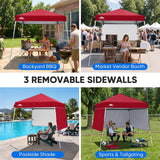 8x8 Pop Up Canopy Tent with 3 Half Walls, Compact - Eagle Peak®