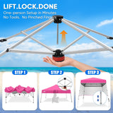 8x8 Pop Up Canopy Tent with 3 Half Walls, Compact - Eagle Peak®