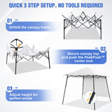 8x8 Pop Up Canopy Tent with Extended Eaves & Sidewall - Eagle Peak®