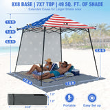 8x8 Pop Up Canopy Tent with Extended Eaves & Sidewall - Eagle Peak®