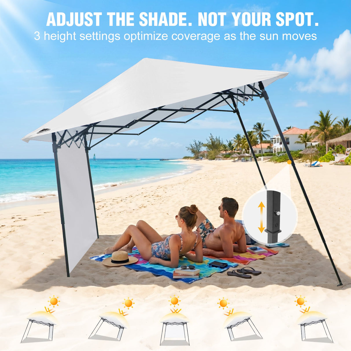 8x8 Pop Up Canopy Tent with Extended Eaves & Sidewall - Eagle Peak®