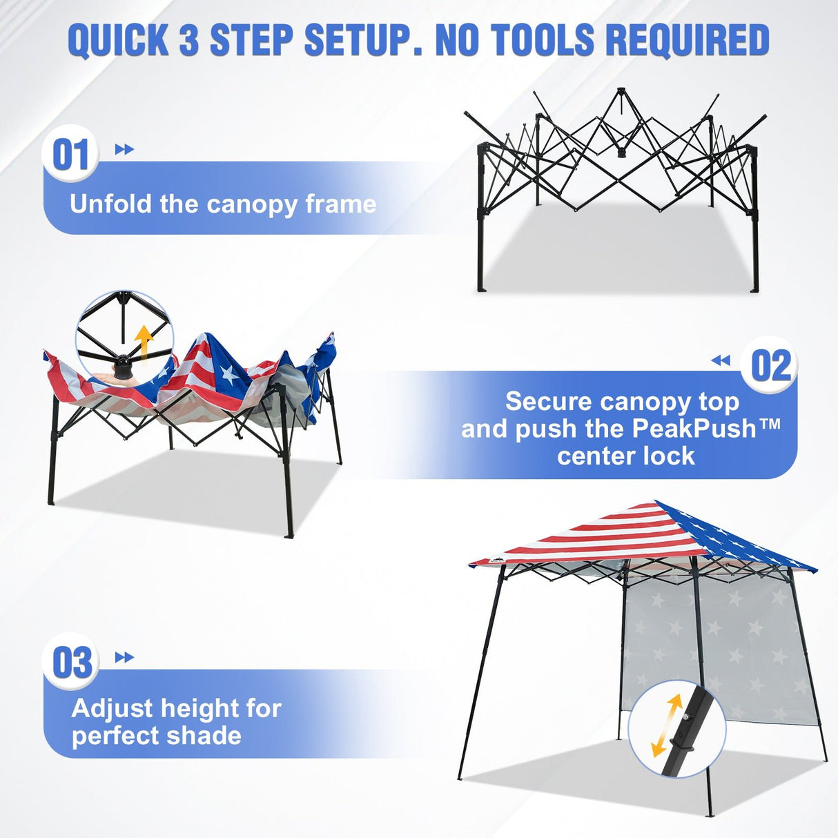 8x8 Pop Up Canopy Tent with Extended Eaves & Sidewall - Eagle Peak®