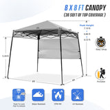 8x8 Pop Up Canopy Tent with Sidewall,8x8 Base 6x6 Top - Eagle Peak