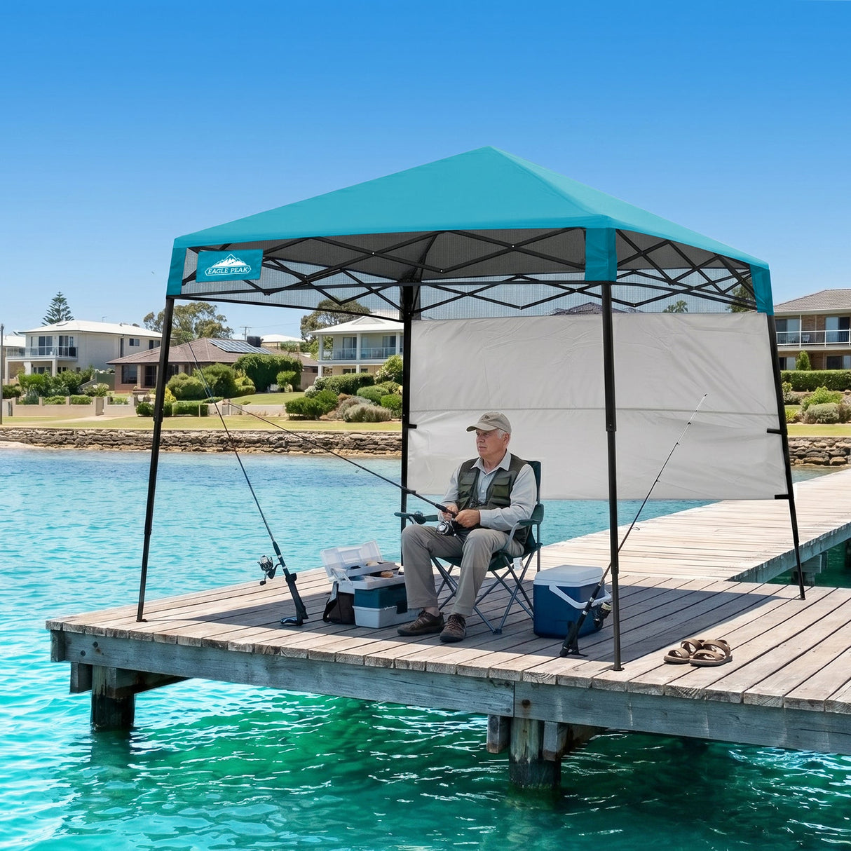 8x8 Pop Up Canopy Tent with Sidewall,8x8 Base 6x6 Top - Eagle Peak