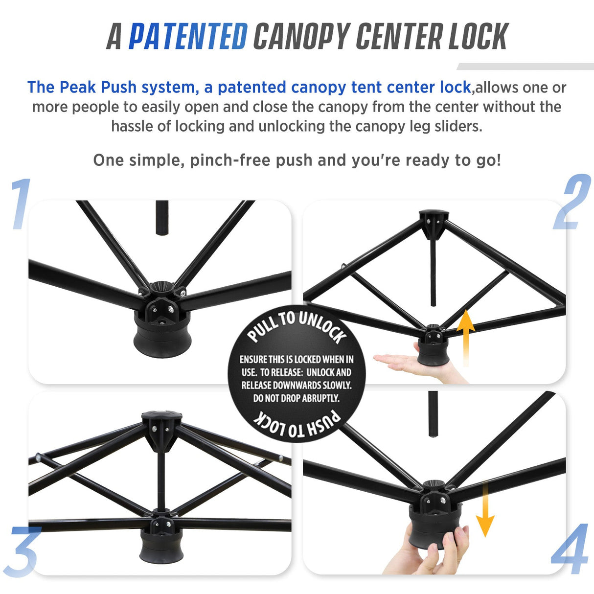 8x8 Pop Up Canopy Tent with Sidewall,8x8 Base 6x6 Top - Eagle Peak