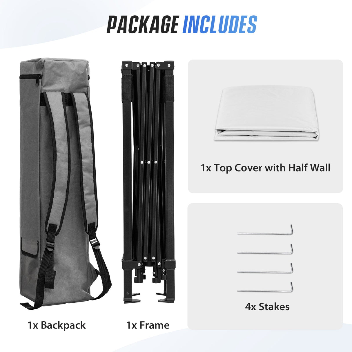 8x8 Pop Up Canopy Tent with Sidewall,8x8 Base 6x6 Top - Eagle Peak®