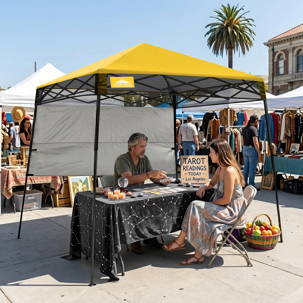 8x8 Pop Up Canopy Tent with Sidewall,8x8 Base 6x6 Top - Eagle Peak