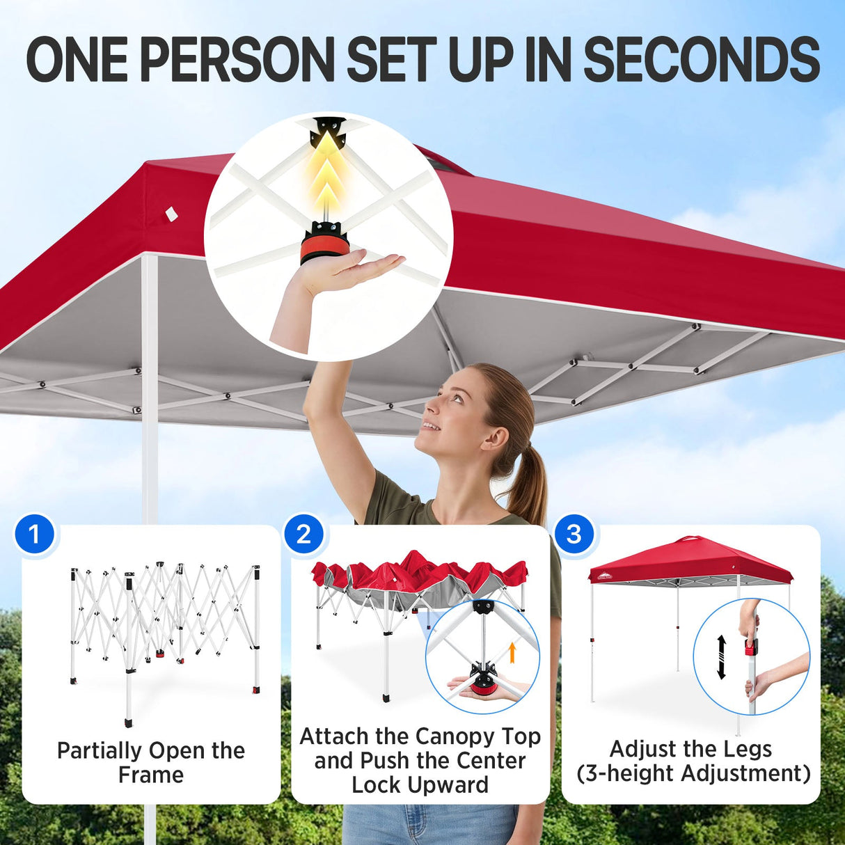 8x8 Pop Up Straight Leg Canopy - Eagle Peak
