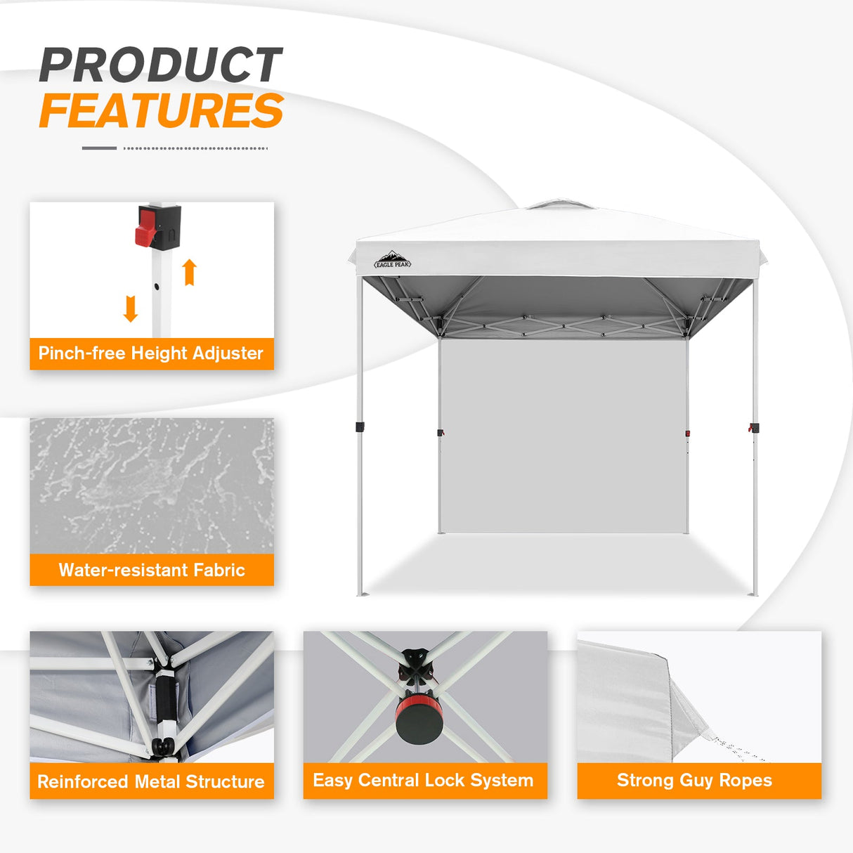 8x8 Pop Up Straight Leg Canopy with Sidewall - Eagle Peak®