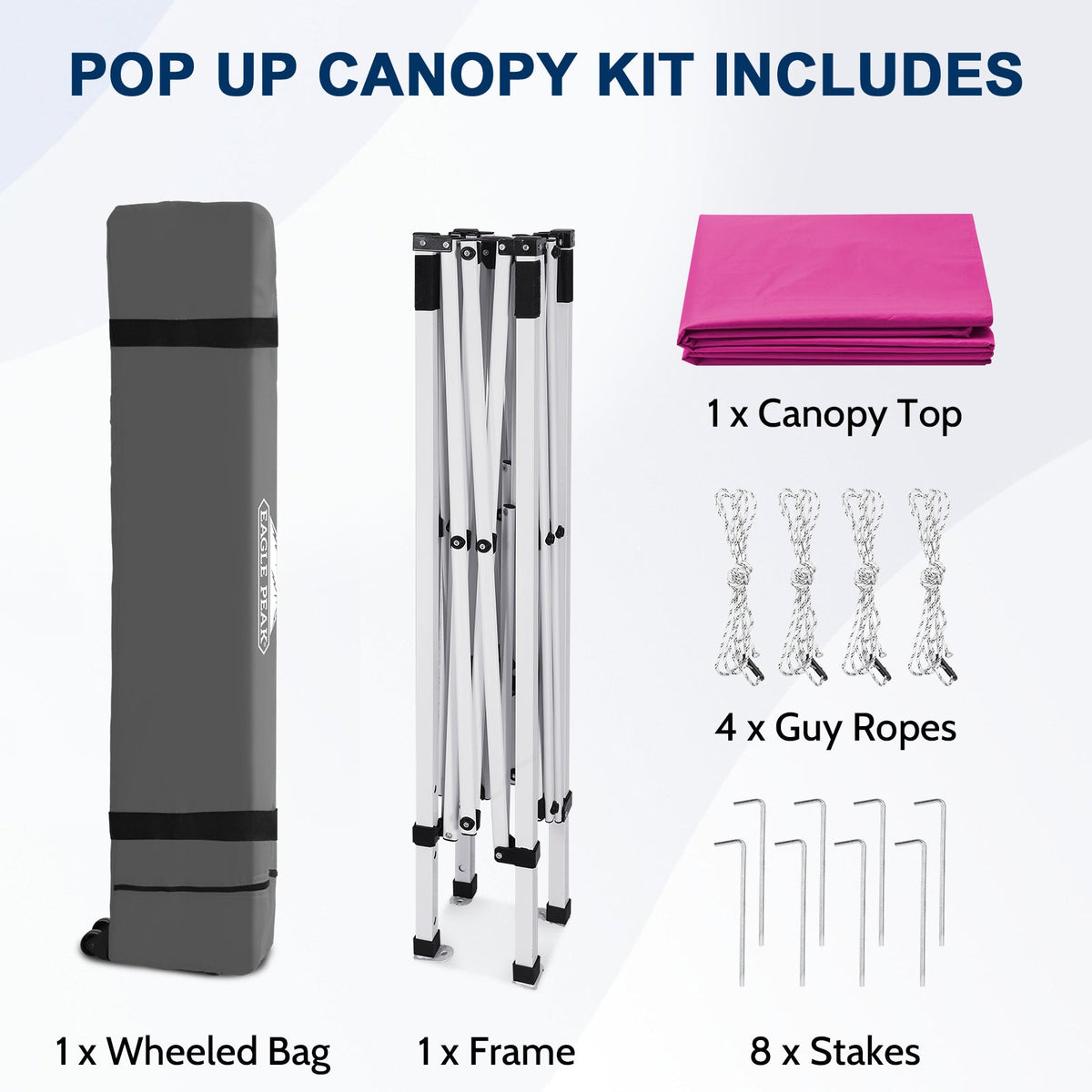 8x8 Slant Leg Pop Up Canopy Tent - Eagle Peak®