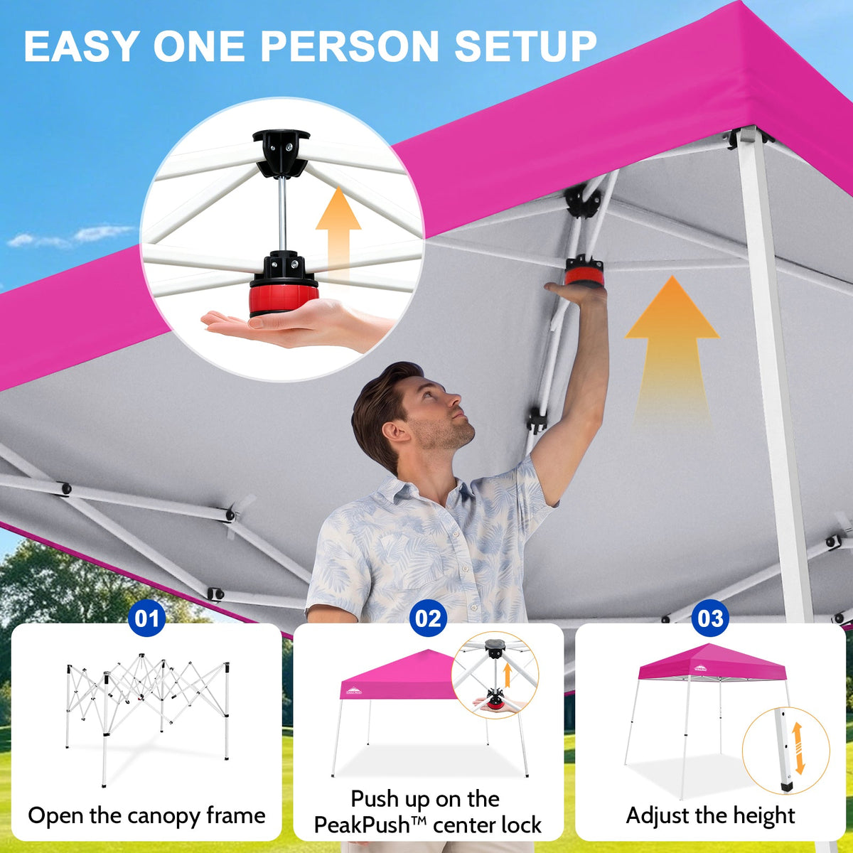 8x8 Slant Leg Pop Up Canopy Tent - Eagle Peak®