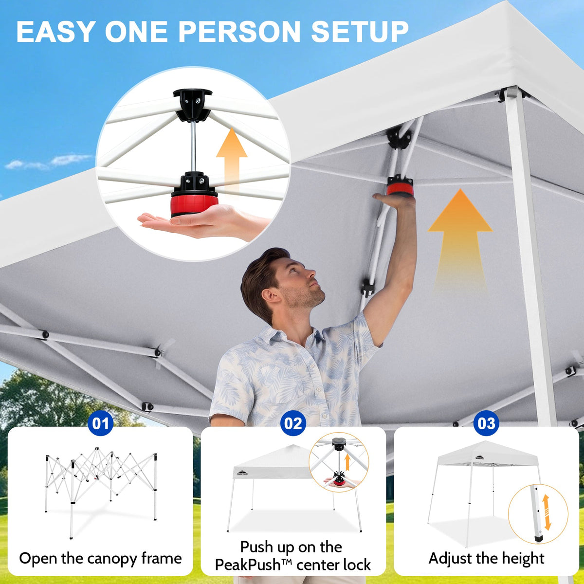 8x8 Slant Leg Pop Up Canopy Tent - Eagle Peak®