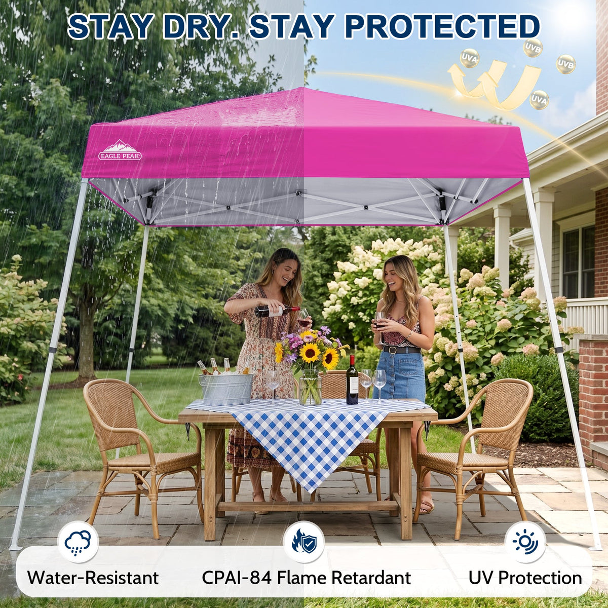 8x8 Slant Leg Pop Up Canopy Tent - Eagle Peak®
