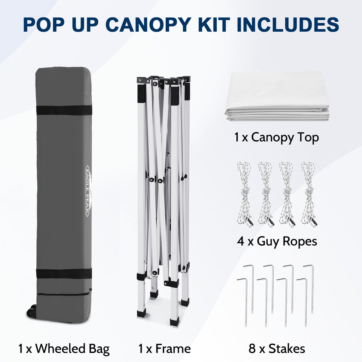 8x8 Slant Leg Pop Up Canopy Tent - Eagle Peak®