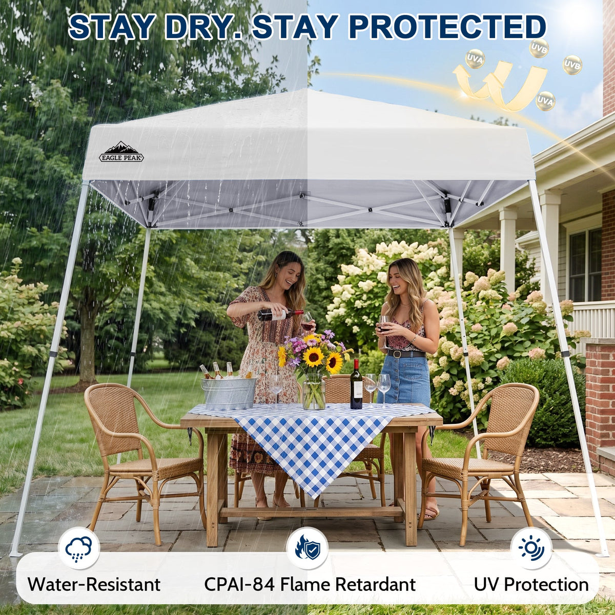 8x8 Slant Leg Pop Up Canopy Tent - Eagle Peak®
