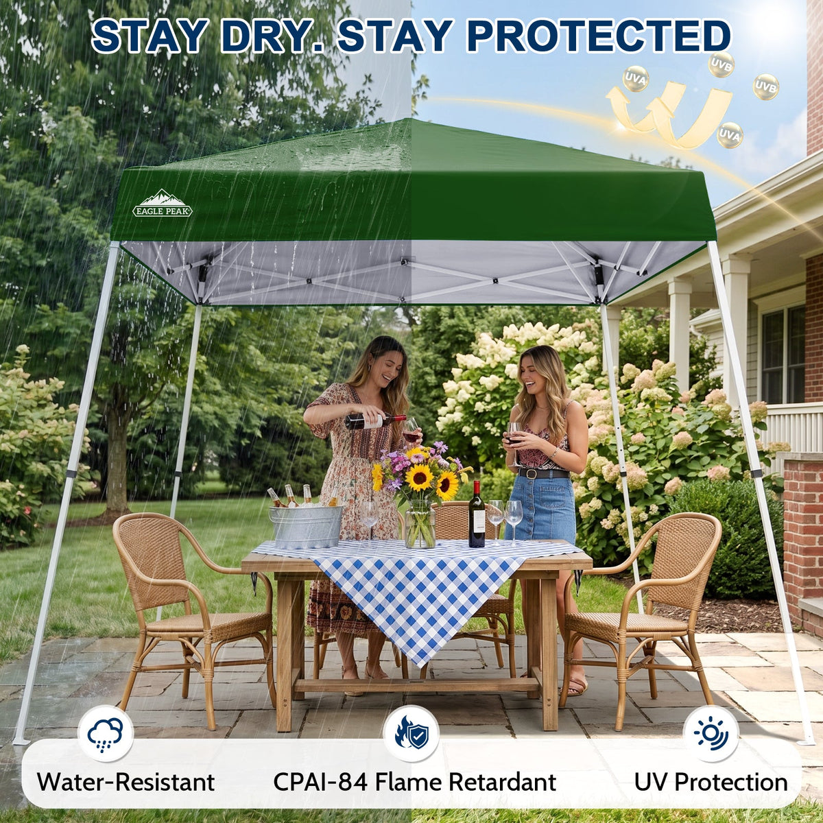8x8 Slant Leg Pop Up Canopy Tent - Eagle Peak®