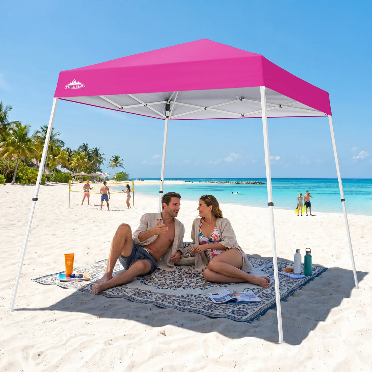8x8 Slant Leg Pop-up Canopy Tent, Shelter 8x8 Base 6x6 Top - Eagle Peak®