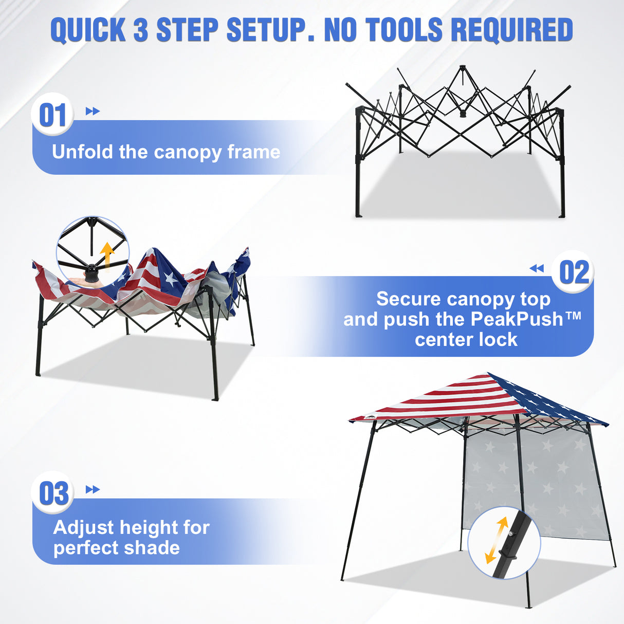 8x8 Pop Up Canopy Tent with Extended Eaves & Sidewall