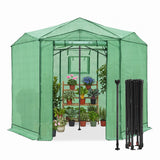 6.6x6.6/8.5x8.5 Easy Setup Pop Up Greenhouse, Hexagon