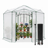 6.6x6.6/8.5x8.5 Easy Setup Pop Up Greenhouse, Hexagon