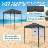 6x4 ft Instant Pop Up Canopy with Adjustable Sun Wall