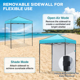 6x4 Instant Pop Up Canopy Tent  with 1 Side Wall Panel
