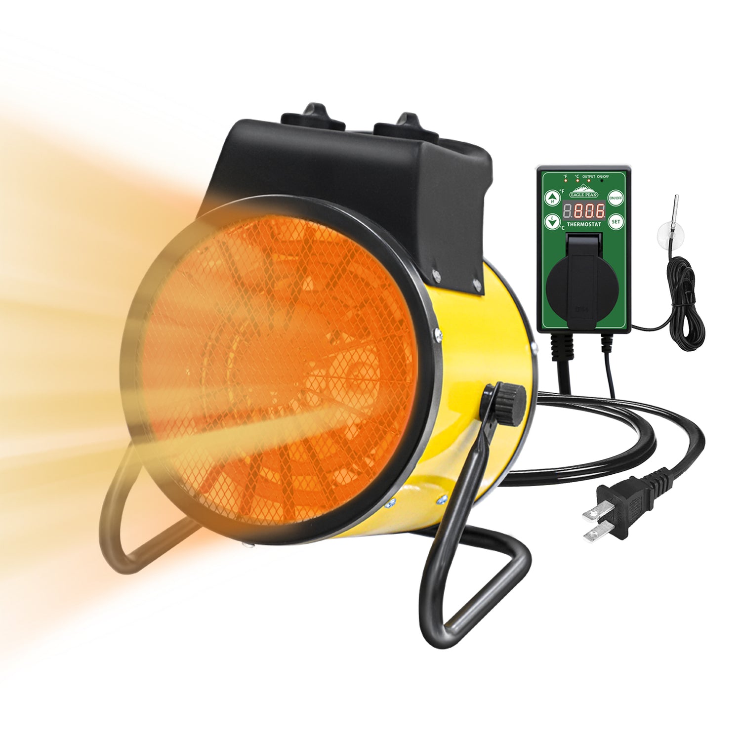 EAGLE PEAK 1500W Outdoor Heater with Thermostat, Greenhouse Heater for