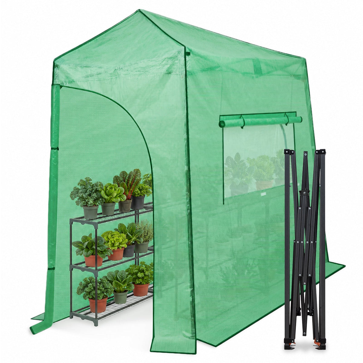 9x4 Easy Setup Pop Up Greenhouse, Lean-To Design - Eagle Peak®
