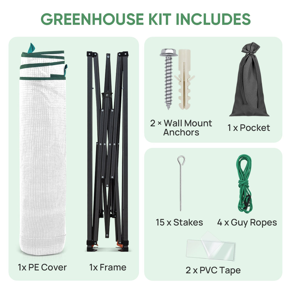 9x4 Easy Setup Pop Up Greenhouse, Lean-To Design - Eagle Peak®