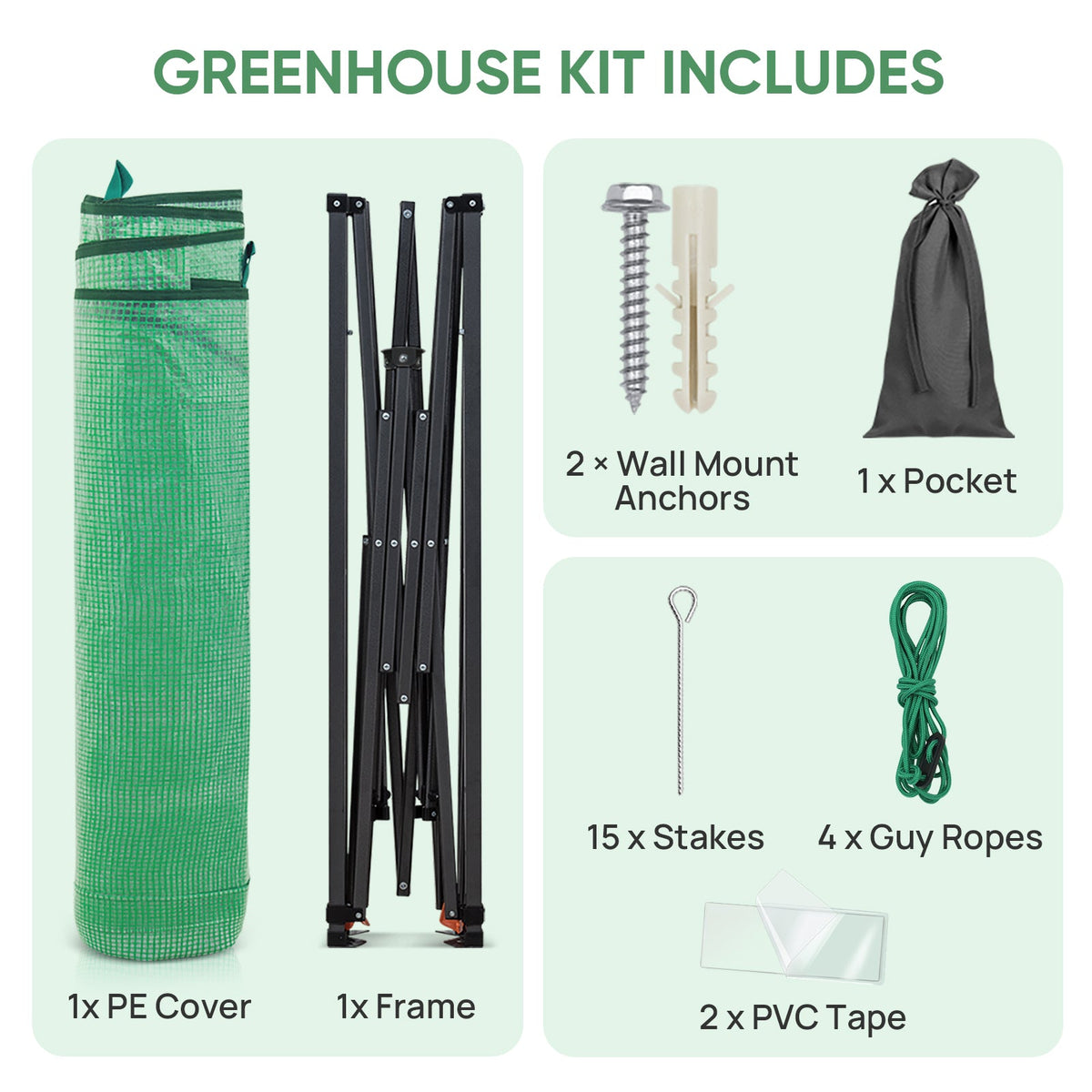 9x4 Easy Setup Pop Up Greenhouse, Lean-To Design - Eagle Peak®