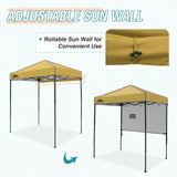 EAGLE PEAK Instant Pop Up Canopy with Adjustable Sun Wall 6x4 ft, Straight Lightweight Compact Portable Tent with Carry Bag