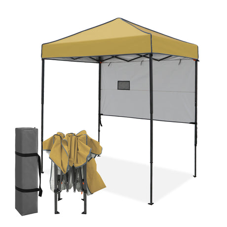 6x4 ft Instant Pop Up Canopy with Adjustable Sun Wall