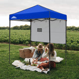 EAGLE PEAK Instant Pop Up Canopy with Adjustable Sun Wall 6x4 ft, Straight Lightweight Compact Portable Tent with Carry Bag