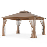 EAGLE PEAK Patio Soft Top Gazebo with Mosquito Netting 13x11 at Top, 12x10 Footprint