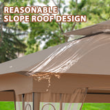 EAGLE PEAK Patio Soft Top Gazebo with Mosquito Netting 13x11 at Top, 12x10 Footprint