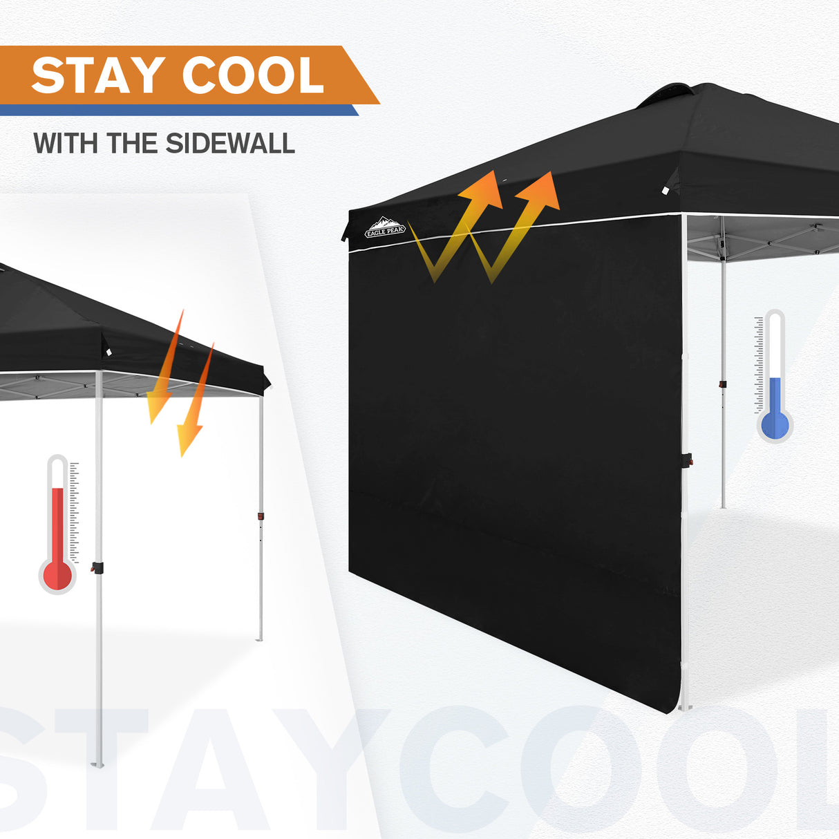 10x10 Commercial Pop up Canopy with 1 Sidewall