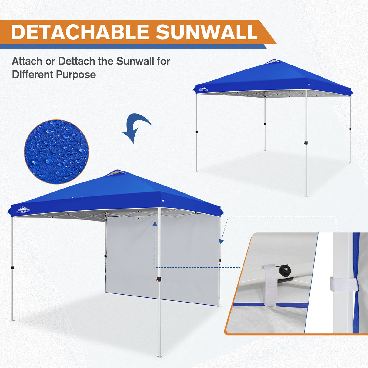 10x10 Commercial Pop up Canopy with 1 Sidewall