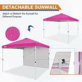 10x10 Commercial Pop up Canopy with 1 Sidewall