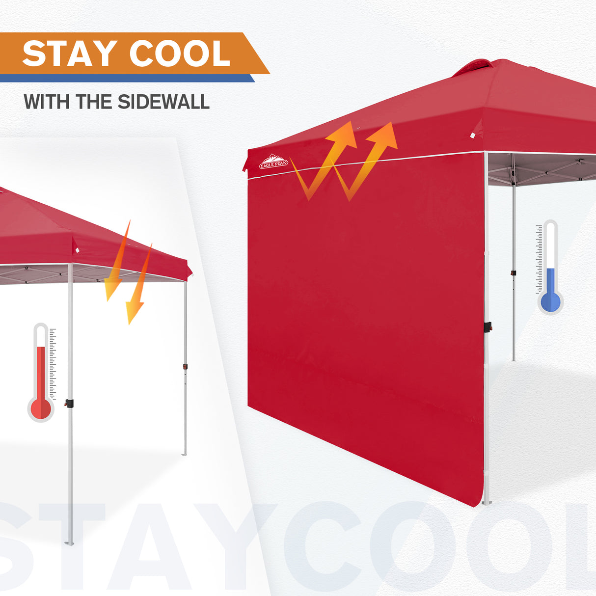 10x10 Commercial Pop up Canopy with 1 Sidewall