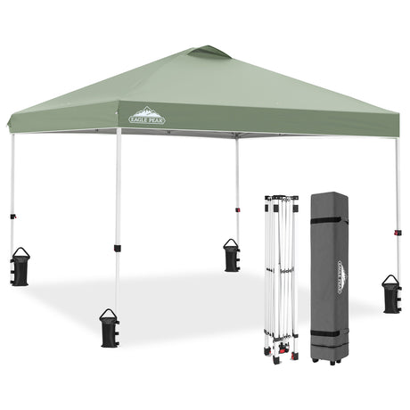 Easy Setup Straight Leg 10x10 Pop Up Canopy Tent w/ 100 sqft of Shade