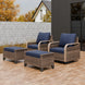 Modern Wicker Outdoor Glider Rocking Chair,2 Chairs 2 Ottomans, 4 Piece, Brown/Gray