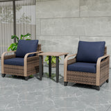 Modern Wicker Outdoor Table and Chairs Set of 3