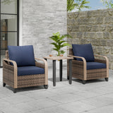 Modern Wicker Outdoor Table and Chairs Set of 3