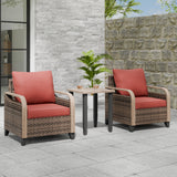 Modern Wicker Outdoor Table and Chairs Set of 3