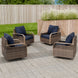 Modern Wicker Outdoor Glider Rocking Chair,4 Chairs, Brown/Gray