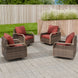 Modern Wicker Outdoor Glider Rocking Chair,4 Chairs, Brown/Gray